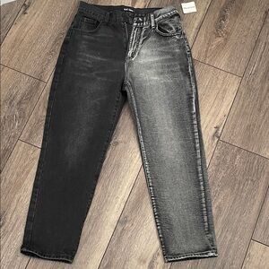 Stylish Black and Gray Straight Leg Jeans